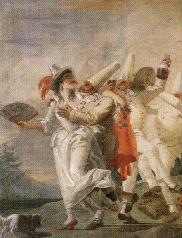 Giambattista Tiepolo Pulcinella in Love oil painting image